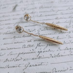 Boucles d’Oreilles Pendantes Dorées Femme an acier inoxydable
