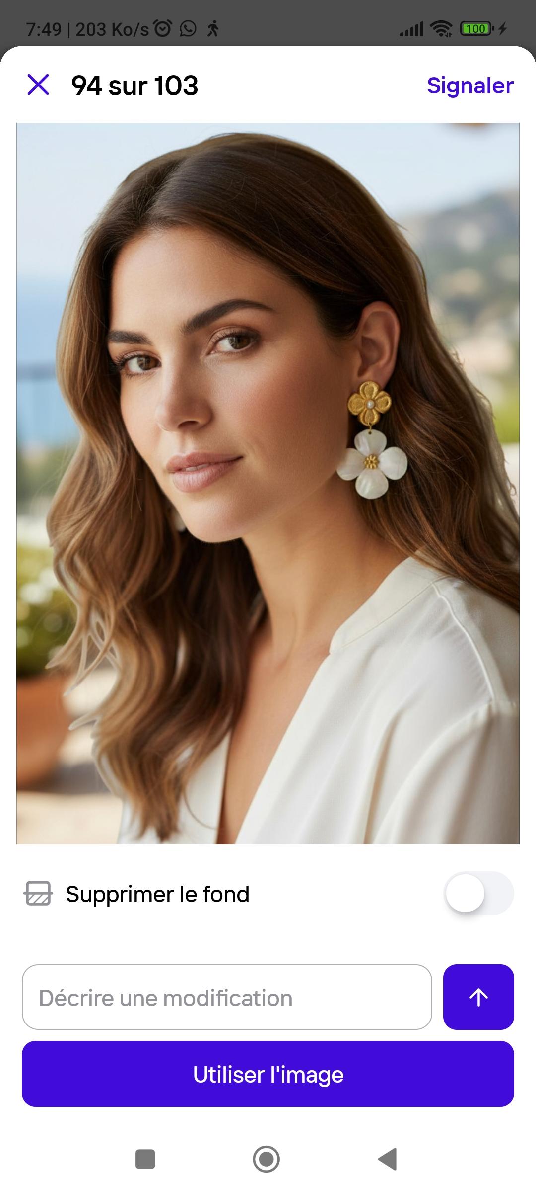 Boucles d'Oreilles Pendantes Fleurs acier inoxydable – Image 2