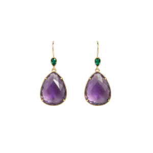 Découvrez nos boucles d'oreilles pendantes en acier inoxydable doré et pierres naturelles violettes. Bijoux résistants à l'eau et hypoallergéniques. Livraison dés 69€.