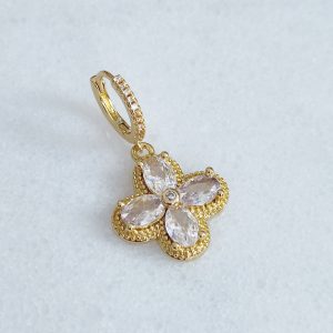 BOUCLES DORÉ FEMME EN ACIER INOXYDABLE ET ZIRCONIUM